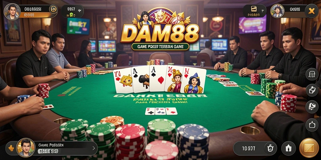 Tampilan screenshot gameplay Poker yang menarik di DAM88.