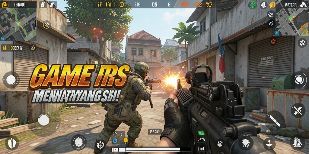 Tangkapan layar dari gameplay seru F32 dengan aksi menembak yang intens.