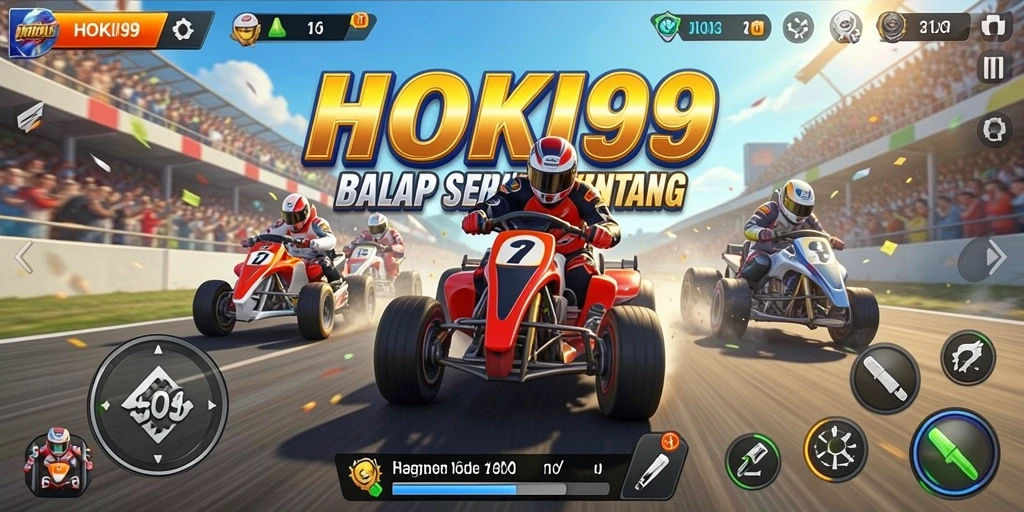 Screenshot HOKI99 menunjukkan balapan cepat yang mendebarkan di trek spektakuler.