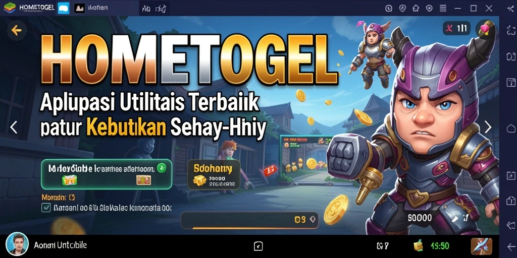 Tampilan antarmuka HOMETOGEL yang sederhana dan fungsional.