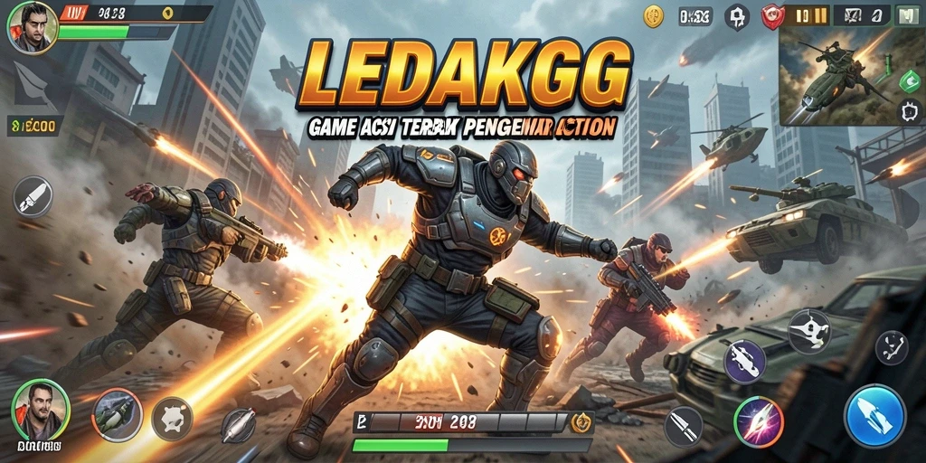 Tampilan gameplay LEDAKGG yang intens dan mendebarkan.