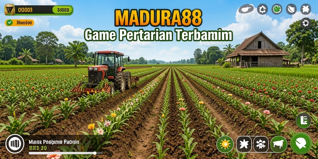 Tampilan gameplay MADURA88 yang menggambarkan keseruan bertani.