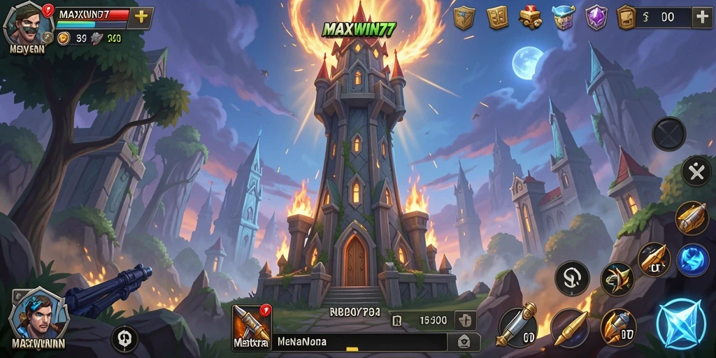 Tampilan gameplay menegangkan di MAXWIN77 saat pertahanan sedang diuji.
