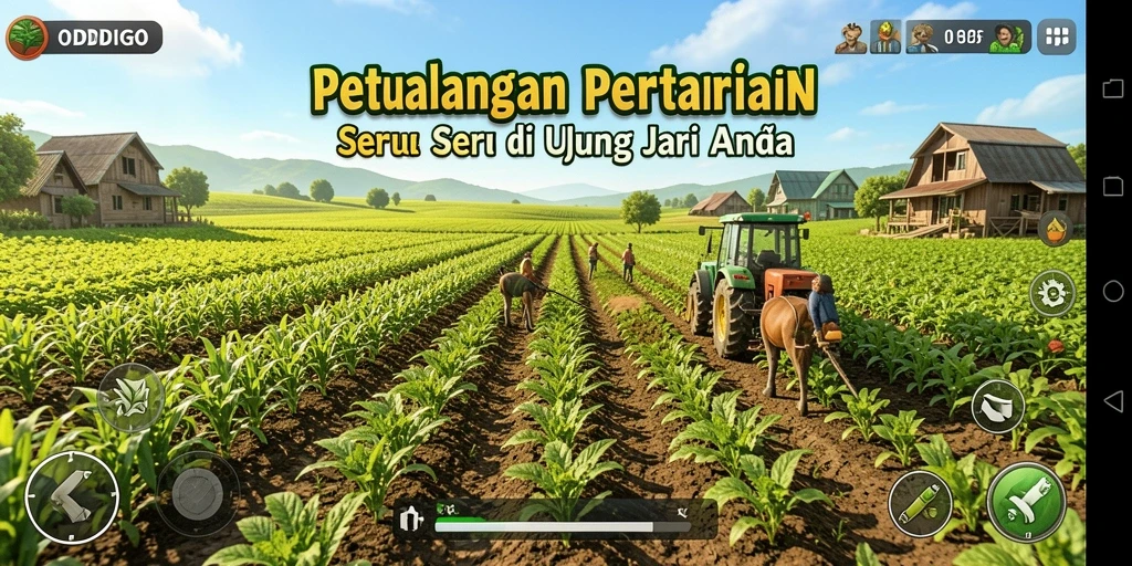 Tangkapan layar utama ODDIGO menunjukkan keindahan pertanian virtual yang memukau.