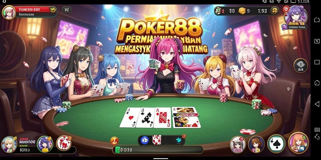 Gameplay seru POKER88 dengan karakter anime menarik