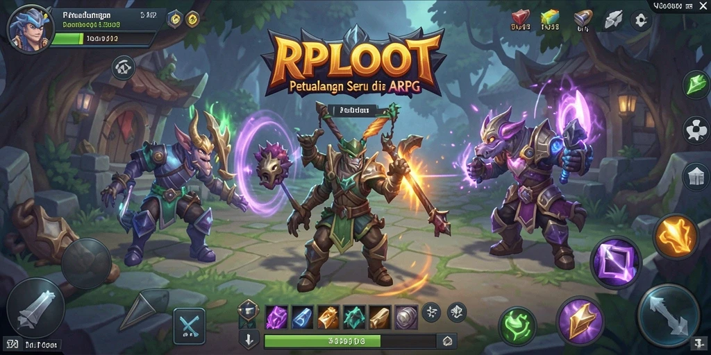 Screenshot gameplay RPLOOT menampilkan aksi seru dan karakter beragam.