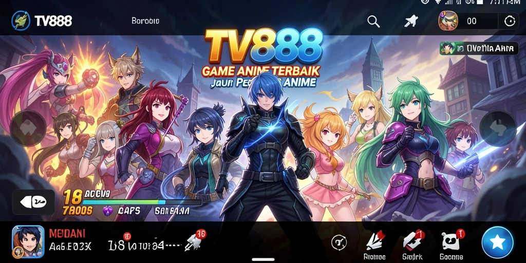 Tampilan gameplay yang seru dan karakter Anime yang beraksi.